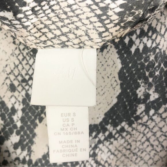 H&M | Satin Look Snake Print Midi Slip Dress Spaghetti Straps Women’s Size Small - Picture 9 of 12